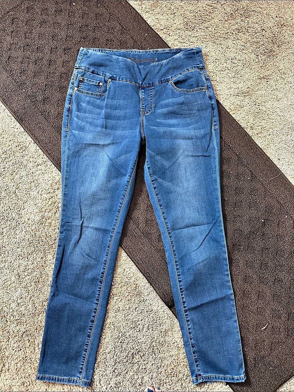 Jag Jeans High Rise Skinny Pull-On Jeans Blue Waist 12